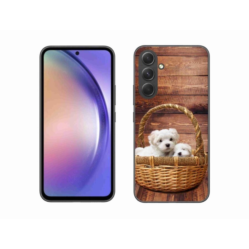 Gelový kryt mmCase na mobil Samsung Galaxy A54 5G - štěňátka