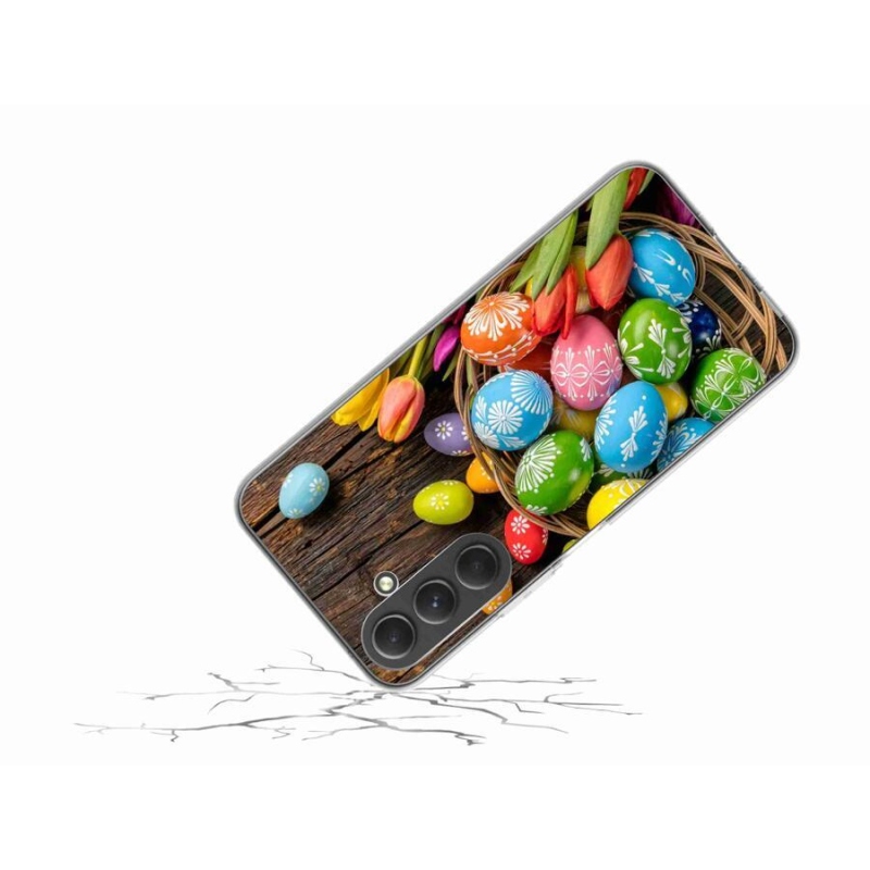 Gelový kryt mmCase na mobil Samsung Galaxy A54 5G - velikonoční vajíčka