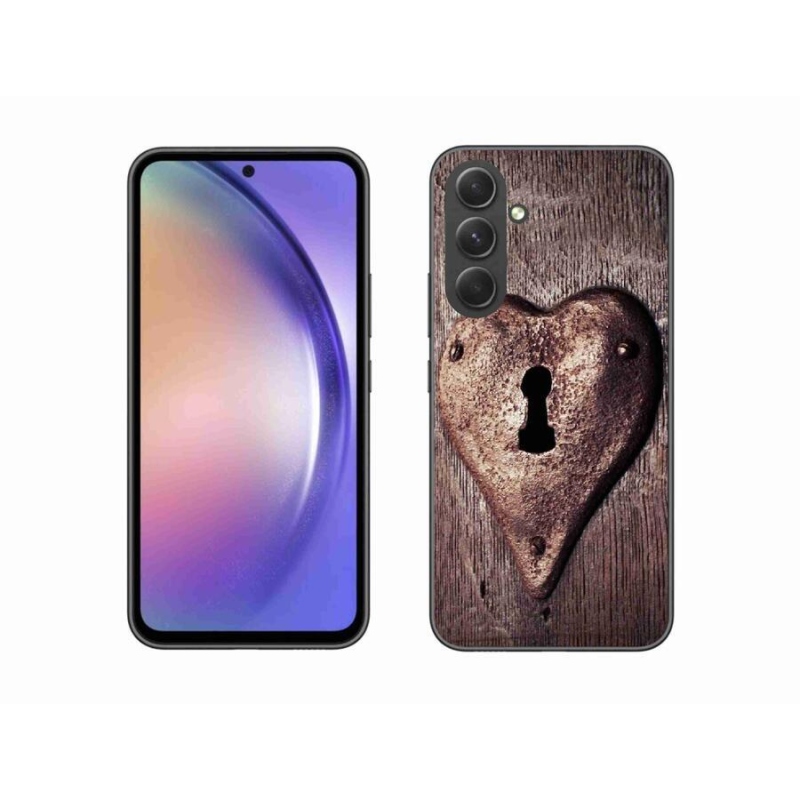 Gelový kryt mmCase na mobil Samsung Galaxy A54 5G - zámek ve tvaru srdce