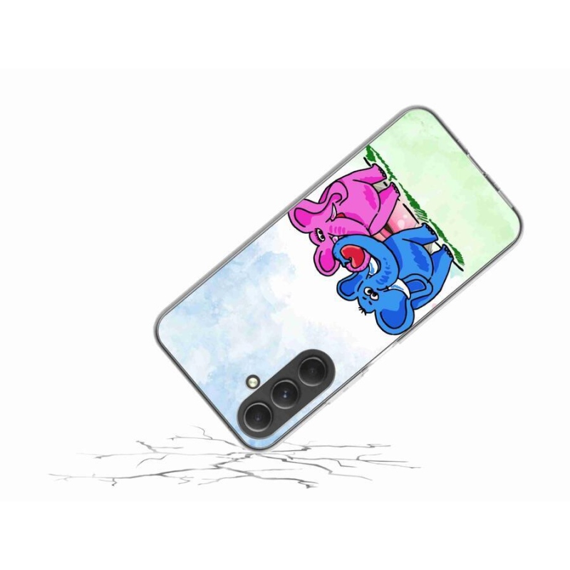 Gelový kryt mmCase na mobil Samsung Galaxy A54 5G - zamilovaní sloni