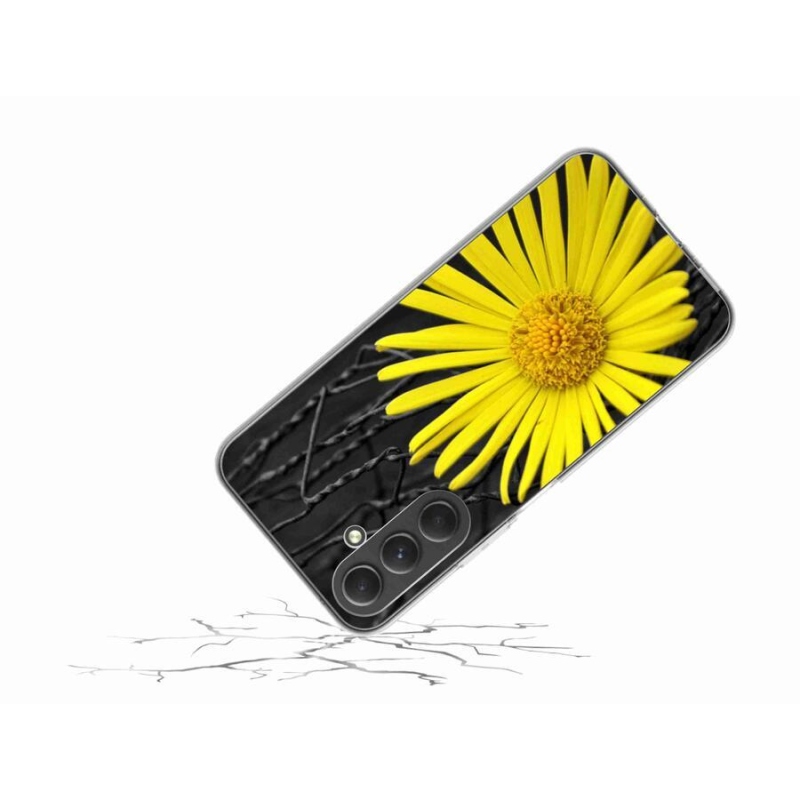 Gelový kryt mmCase na mobil Samsung Galaxy A54 5G - žlutá květina
