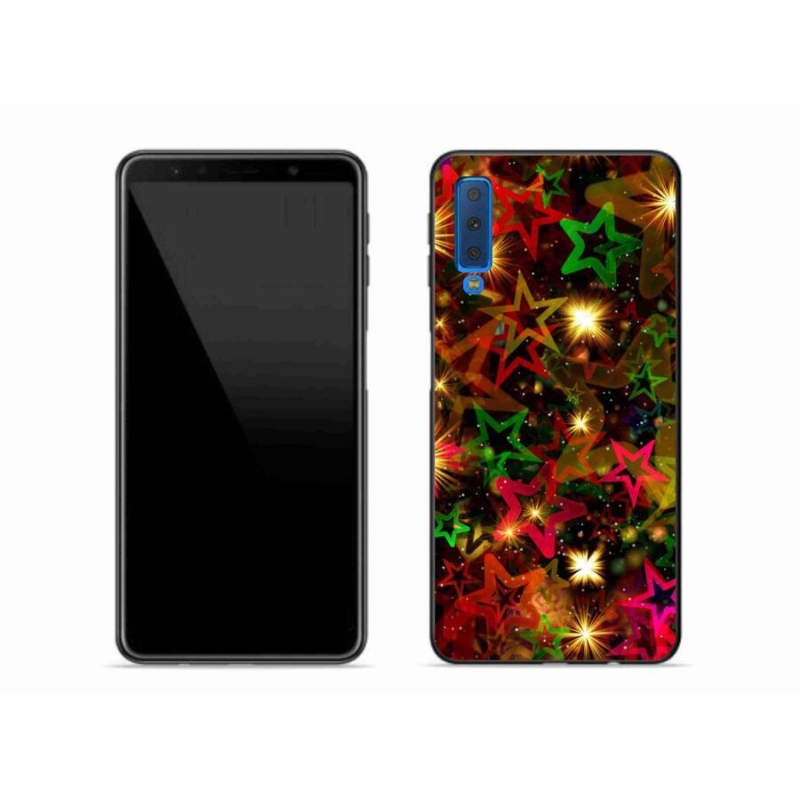 Gelový kryt mmCase na mobil Samsung Galaxy A7 (2018) - barevné hvězdičky
