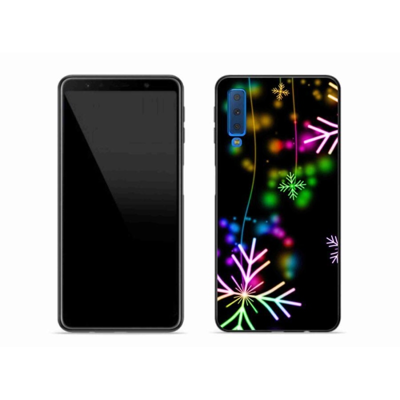 Gelový kryt mmCase na mobil Samsung Galaxy A7 (2018) - barevné vločky