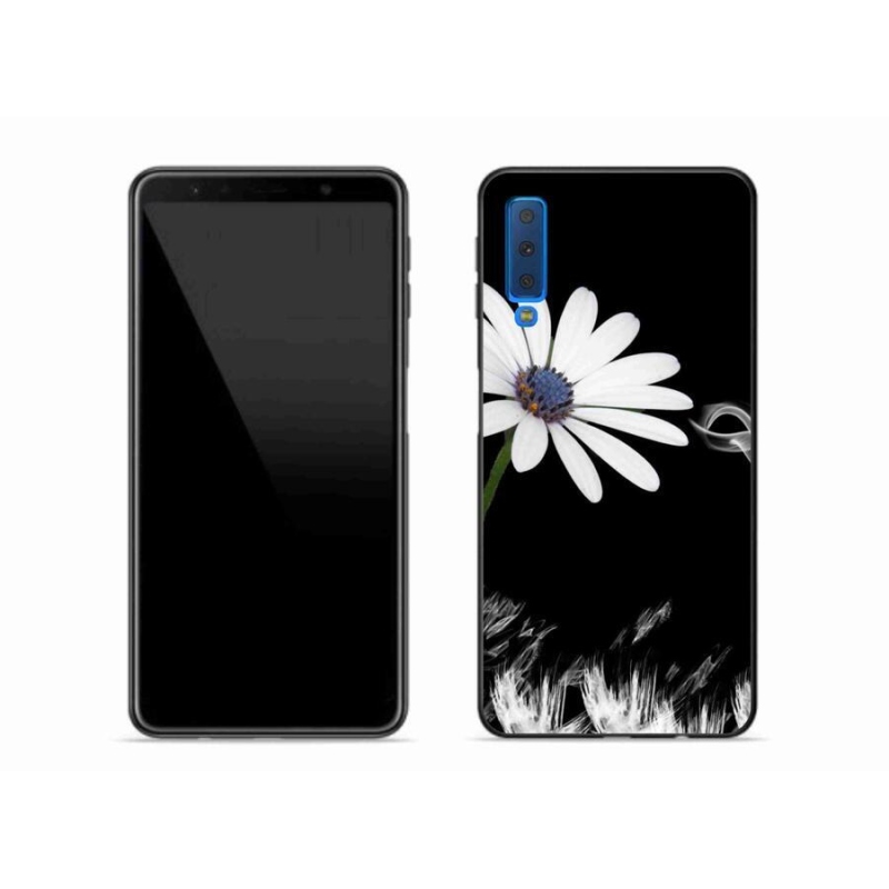 Gelový kryt mmCase na mobil Samsung Galaxy A7 (2018) - bílá květina