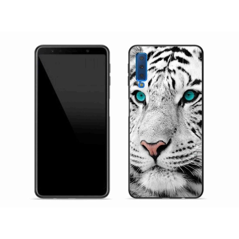Gelový kryt mmCase na mobil Samsung Galaxy A7 (2018) - bílý tygr