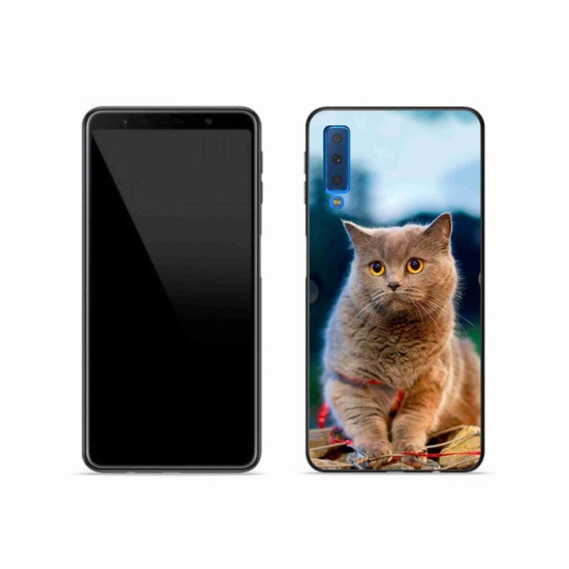 Gelový kryt mmCase na mobil Samsung Galaxy A7 (2018) - britská modrá 2