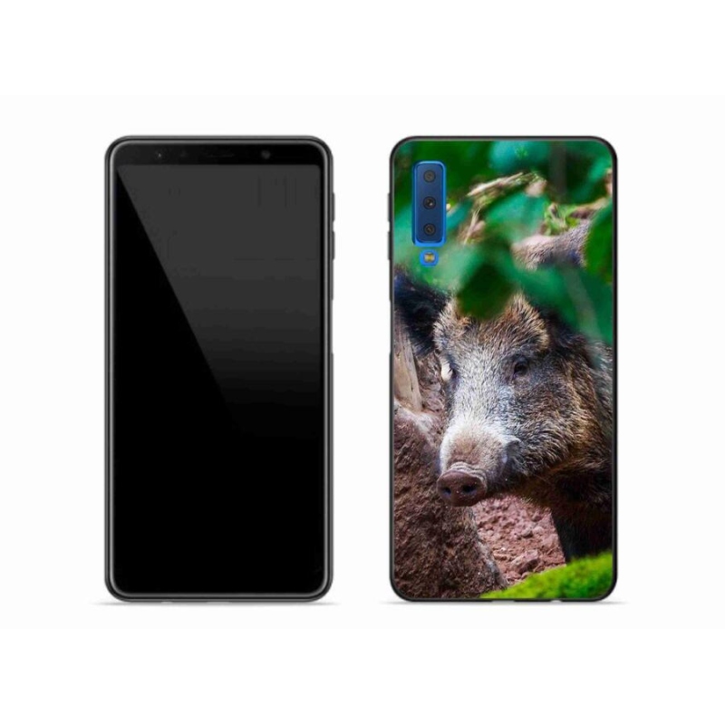 Gelový kryt mmCase na mobil Samsung Galaxy A7 (2018) - divoké prase