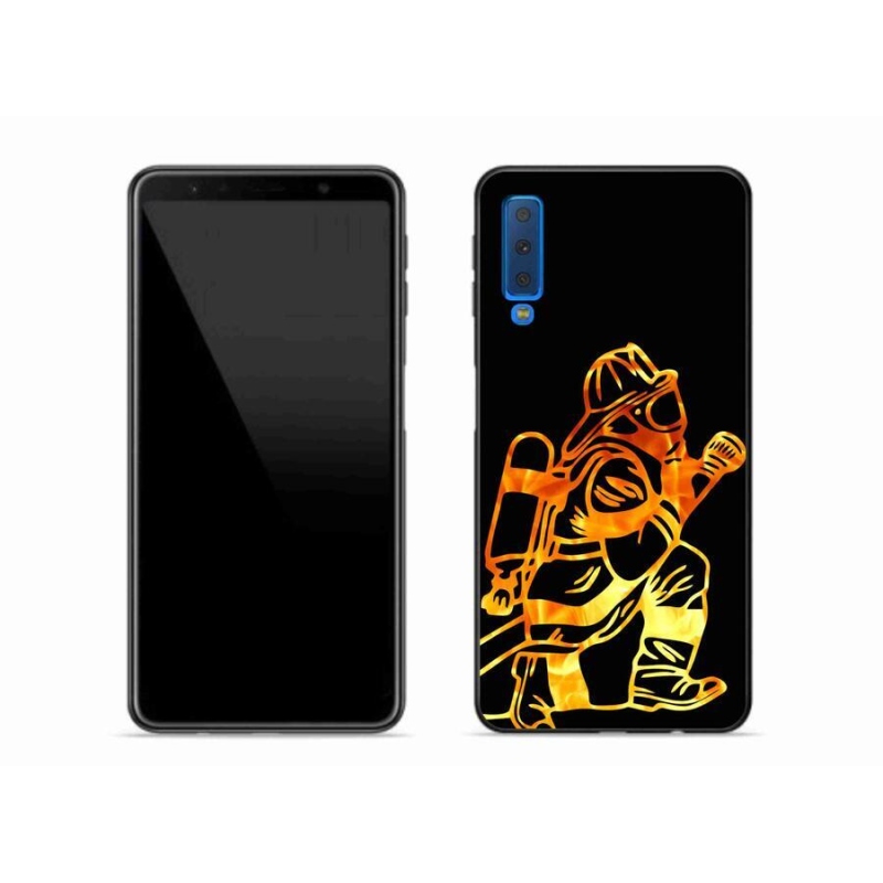 Gelový kryt mmCase na mobil Samsung Galaxy A7 (2018) - hasič 1