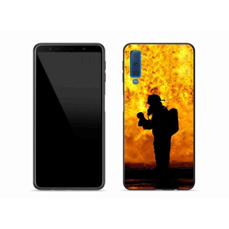 Gelový kryt mmCase na mobil Samsung Galaxy A7 (2018) - hasič