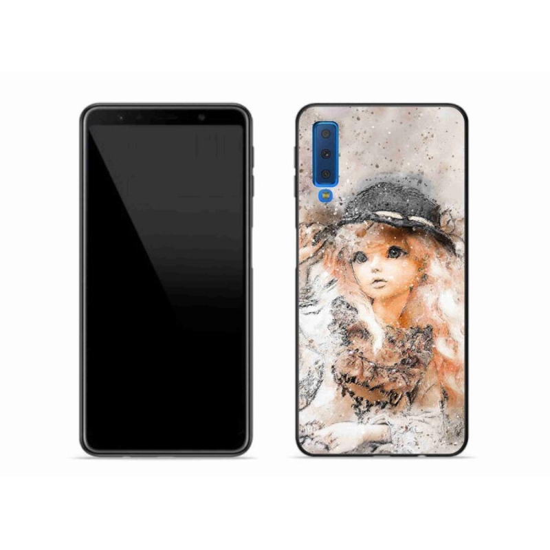 Gelový kryt mmCase na mobil Samsung Galaxy A7 (2018) - holčička s kloboukem