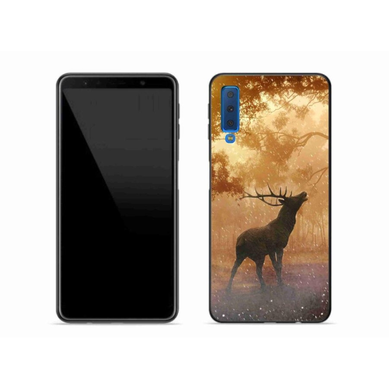 Gelový kryt mmCase na mobil Samsung Galaxy A7 (2018) - jelen v říji