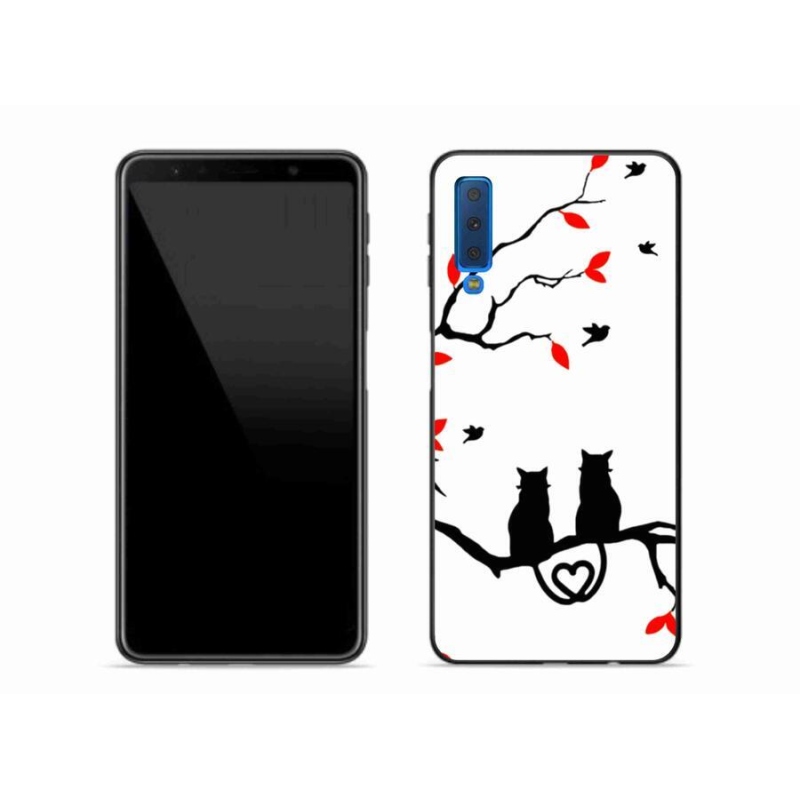 Gelový kryt mmCase na mobil Samsung Galaxy A7 (2018) - kočičí láska