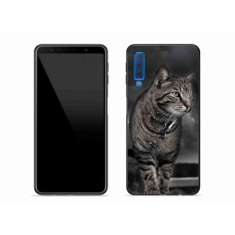 Gelový kryt mmCase na mobil Samsung Galaxy A7 (2018) - kočka