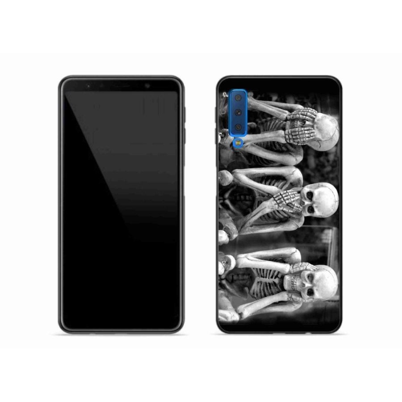 Gelový kryt mmCase na mobil Samsung Galaxy A7 (2018) - kostlivci