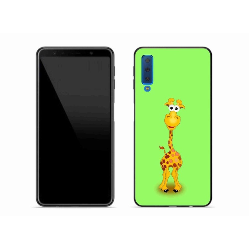 Gelový kryt mmCase na mobil Samsung Galaxy A7 (2018) - kreslená žirafa