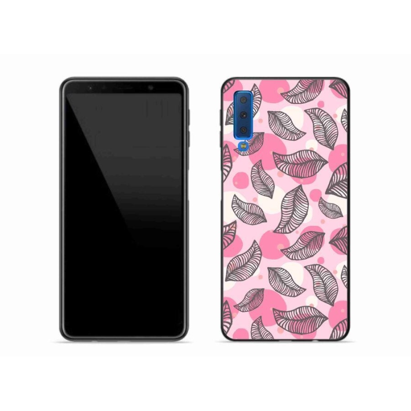 Gelový kryt mmCase na mobil Samsung Galaxy A7 (2018) - kreslené padající listy