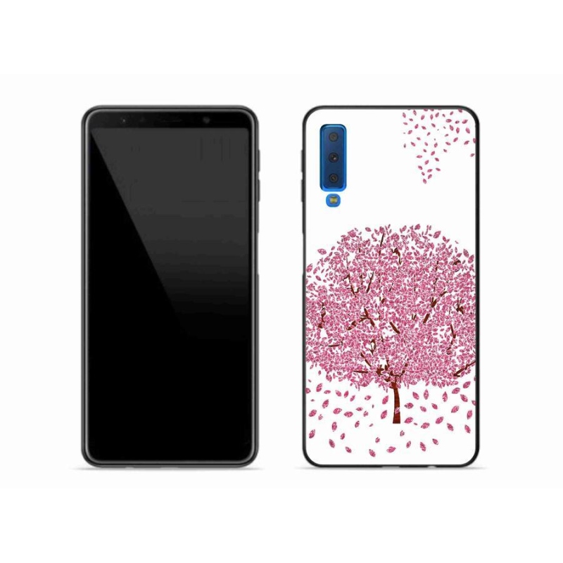 Gelový kryt mmCase na mobil Samsung Galaxy A7 (2018) - kreslený strom s listy