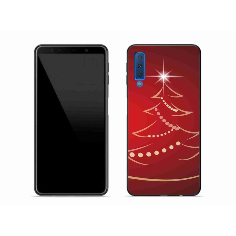 Gelový kryt mmCase na mobil Samsung Galaxy A7 (2018) - kreslený vánoční stromek