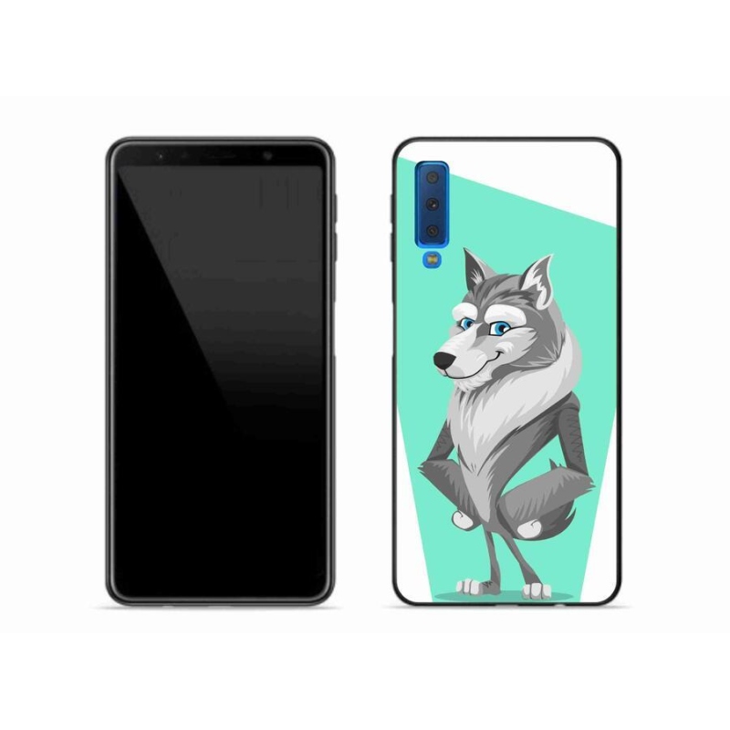Gelový kryt mmCase na mobil Samsung Galaxy A7 (2018) - kreslený vlk