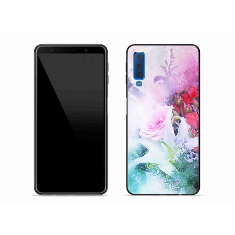 Gelový kryt mmCase na mobil Samsung Galaxy A7 (2018) - květiny 4