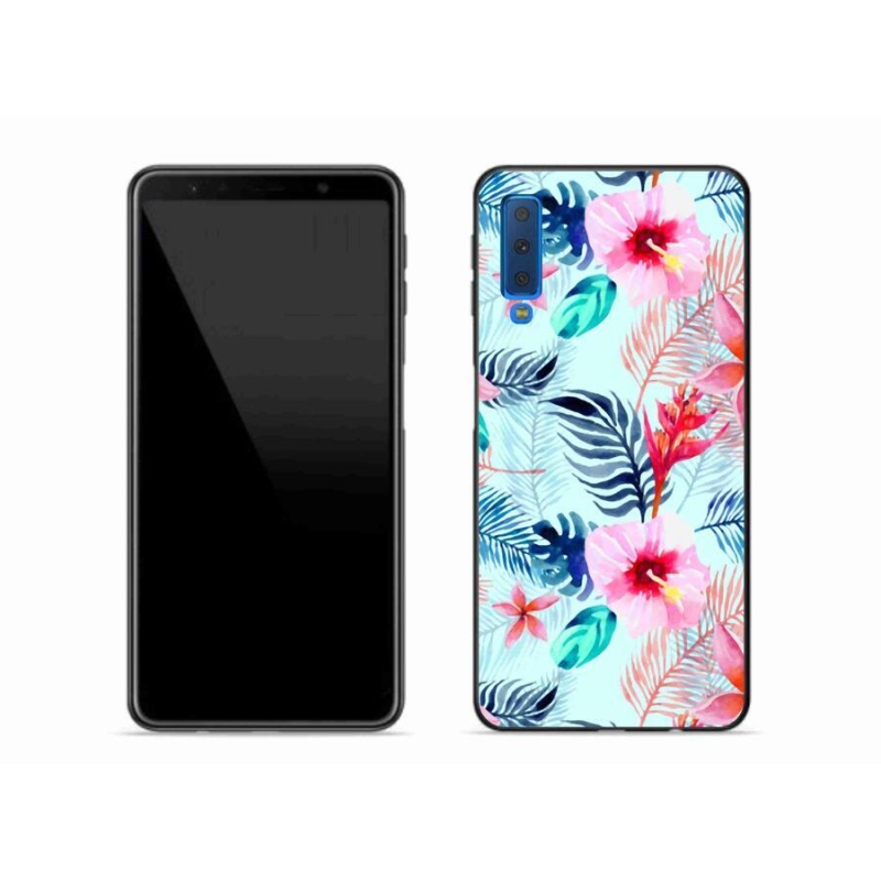 Gelový kryt mmCase na mobil Samsung Galaxy A7 (2018) - květiny