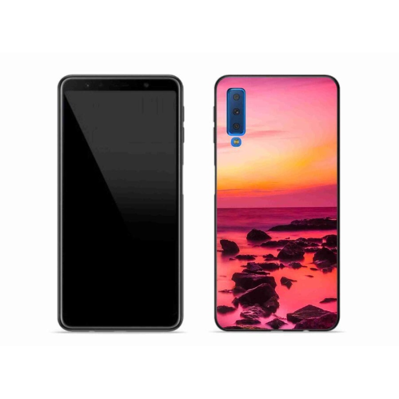 Gelový kryt mmCase na mobil Samsung Galaxy A7 (2018) - moře a záře