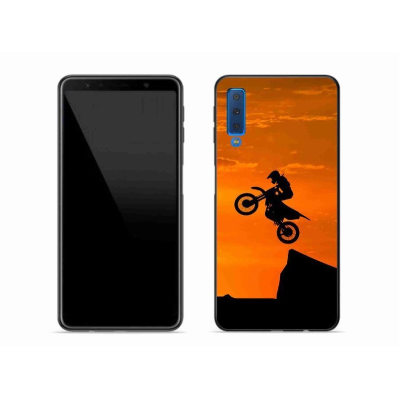 Gelový kryt mmCase na mobil Samsung Galaxy A7 (2018) - motocross