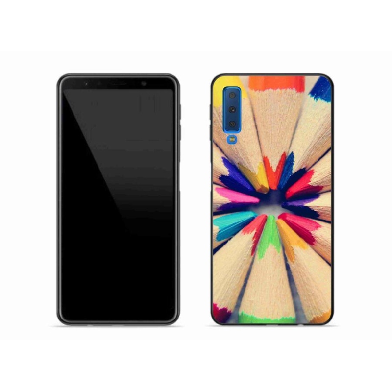Gelový kryt mmCase na mobil Samsung Galaxy A7 (2018) - pastelky