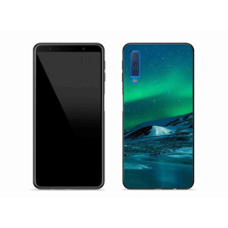 Gelový kryt mmCase na mobil Samsung Galaxy A7 (2018) - polární záře