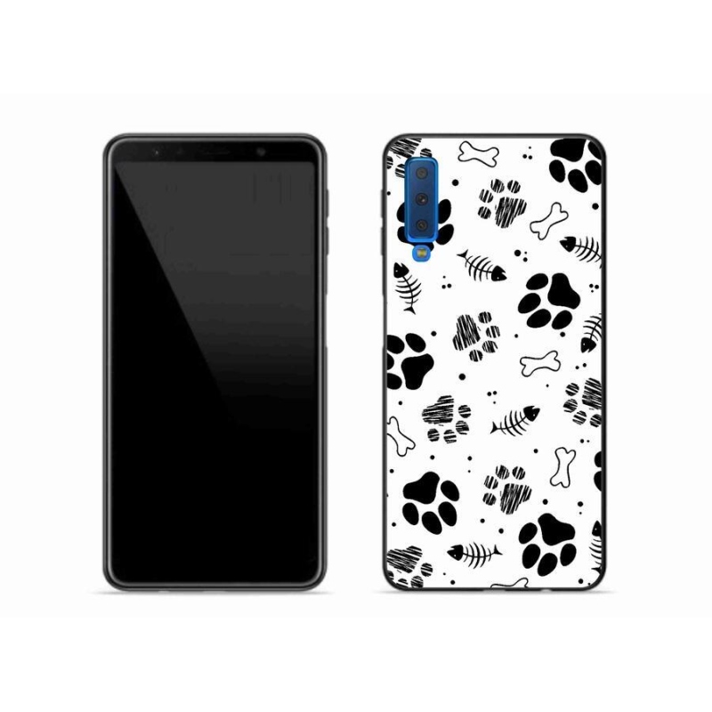 Gelový kryt mmCase na mobil Samsung Galaxy A7 (2018) - psí tlapky 1