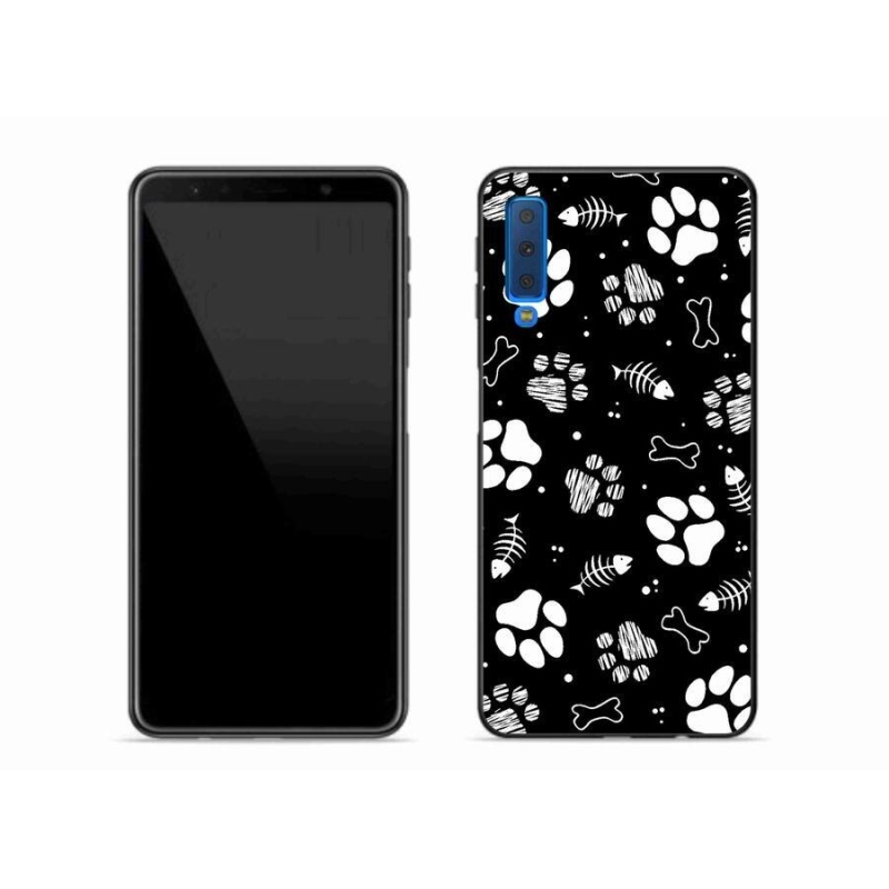 Gelový kryt mmCase na mobil Samsung Galaxy A7 (2018) - psí tlapky