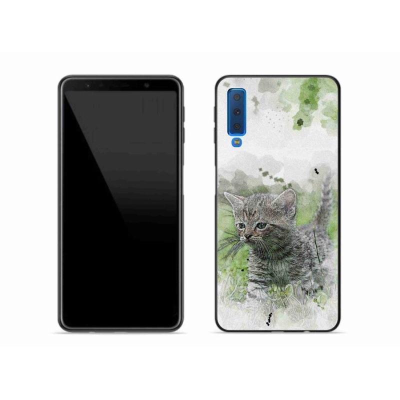 Gelový kryt mmCase na mobil Samsung Galaxy A7 (2018) - roztomilé kotě 1
