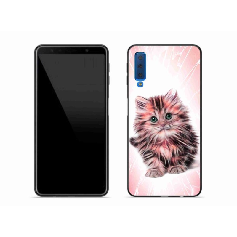 Gelový kryt mmCase na mobil Samsung Galaxy A7 (2018) - roztomilé kotě