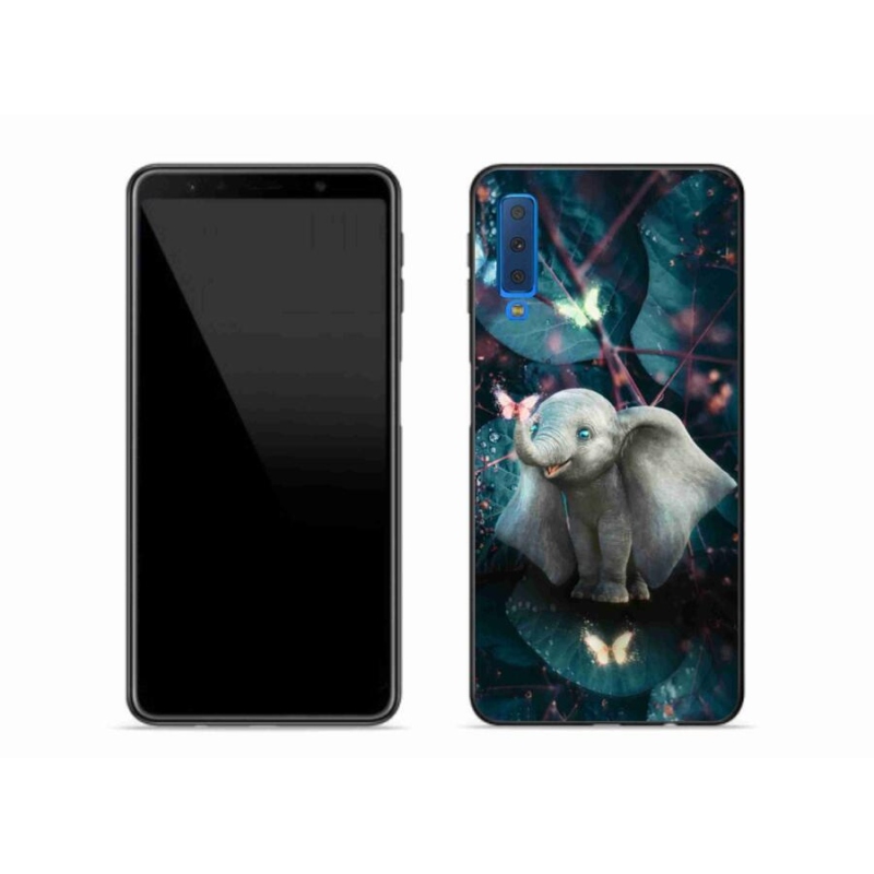 Gelový kryt mmCase na mobil Samsung Galaxy A7 (2018) - roztomilý slon