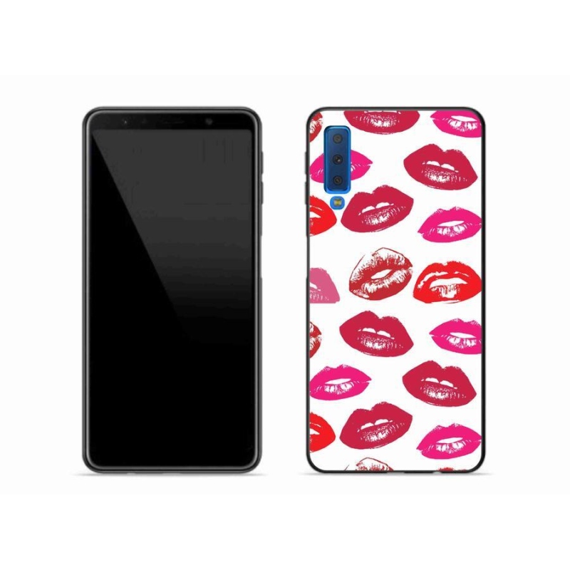 Gelový kryt mmCase na mobil Samsung Galaxy A7 (2018) - rty