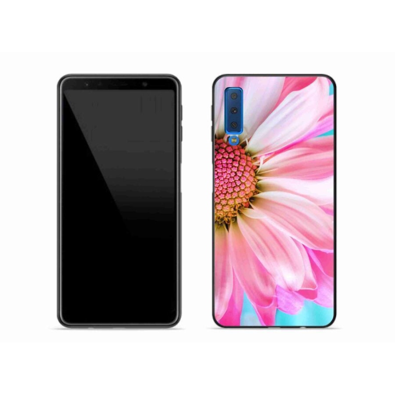 Gelový kryt mmCase na mobil Samsung Galaxy A7 (2018) - růžová květina