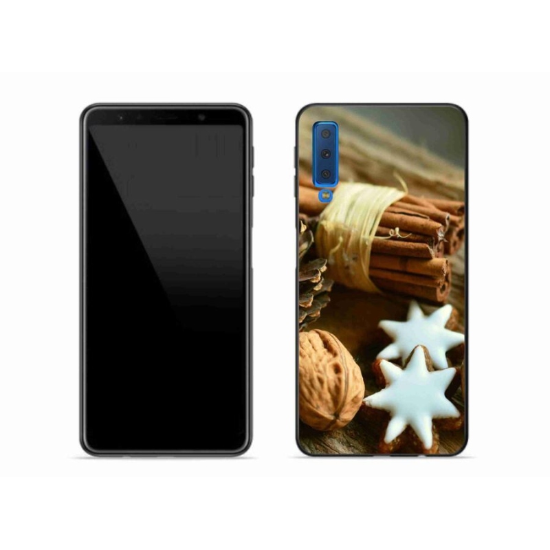 Gelový kryt mmCase na mobil Samsung Galaxy A7 (2018) - skořice a perníčky