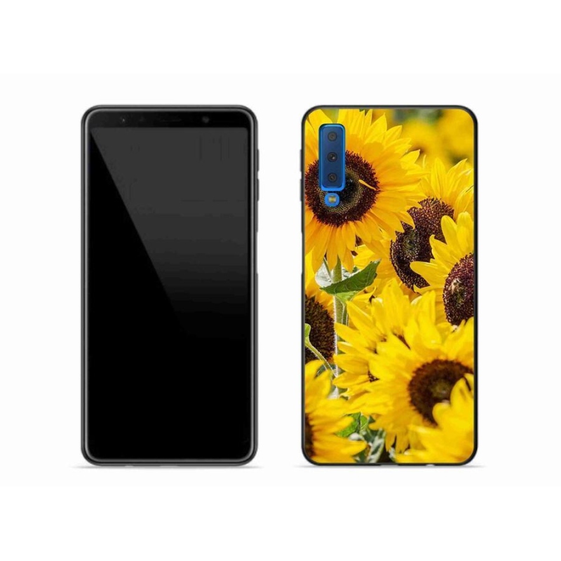 Gelový kryt mmCase na mobil Samsung Galaxy A7 (2018) - slunečnice