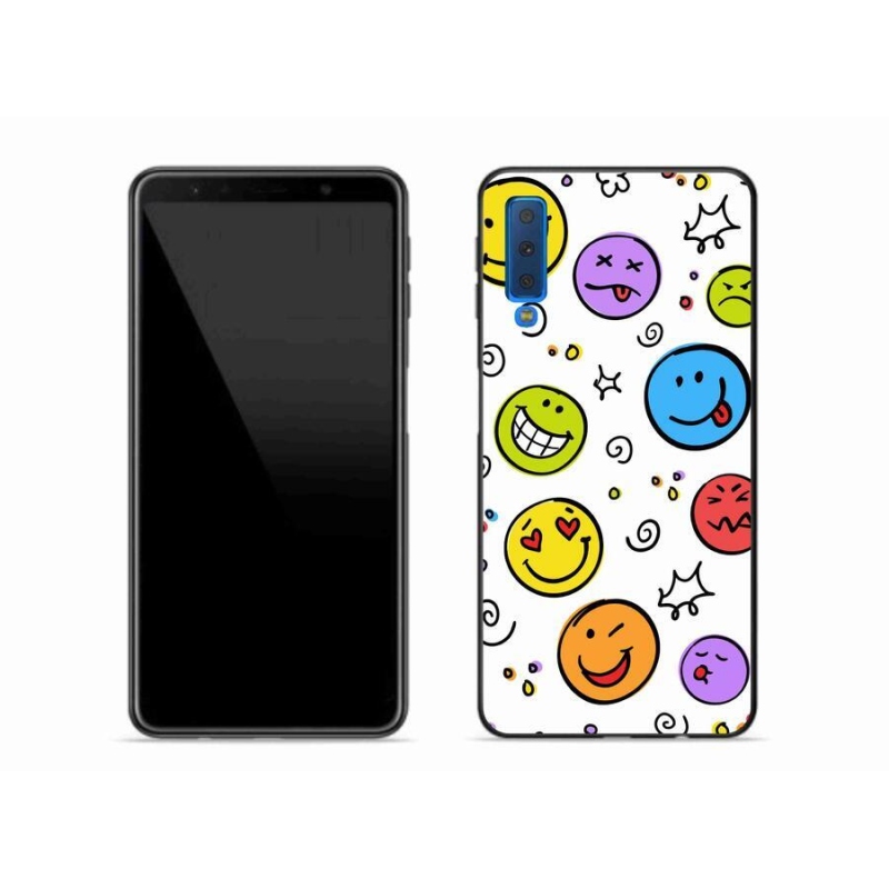 Gelový kryt mmCase na mobil Samsung Galaxy A7 (2018) - smajlíci