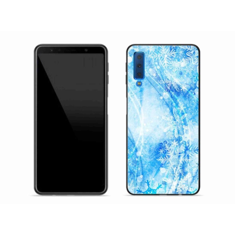 Gelový kryt mmCase na mobil Samsung Galaxy A7 (2018) - sněhové vločky