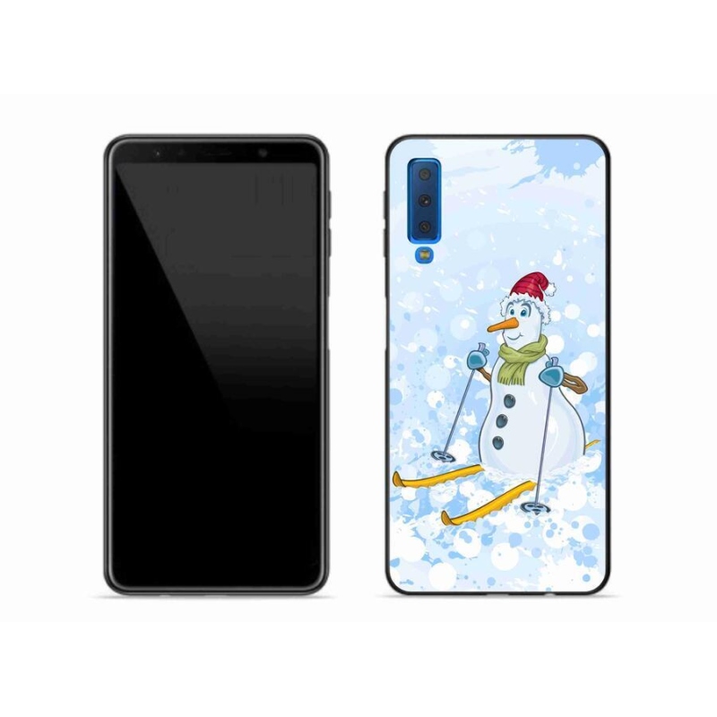 Gelový kryt mmCase na mobil Samsung Galaxy A7 (2018) - sněhulák