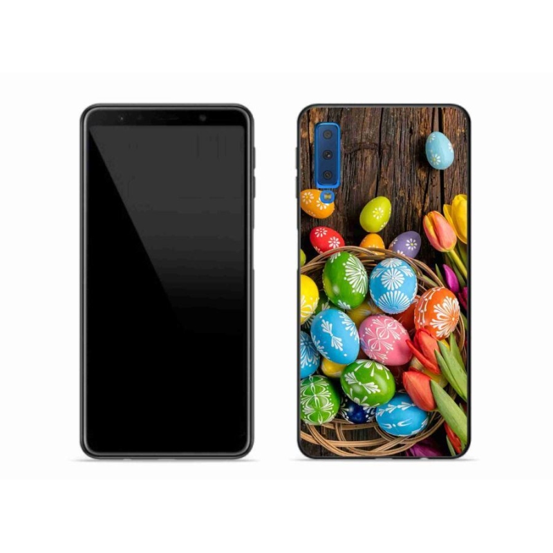 Gelový kryt mmCase na mobil Samsung Galaxy A7 (2018) - velikonoční vajíčka