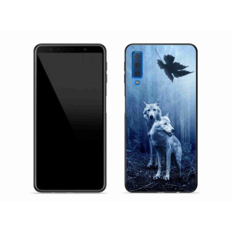 Gelový kryt mmCase na mobil Samsung Galaxy A7 (2018) - vlci v lese