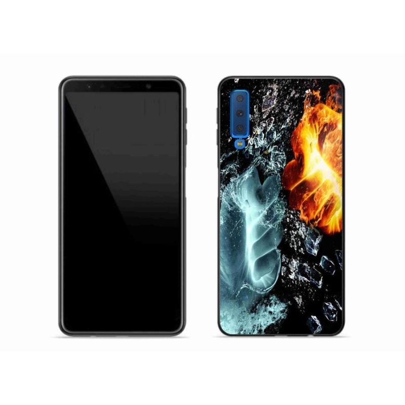 Gelový kryt mmCase na mobil Samsung Galaxy A7 (2018) - voda a oheň
