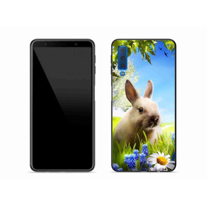 Gelový kryt mmCase na mobil Samsung Galaxy A7 (2018) - zajíček