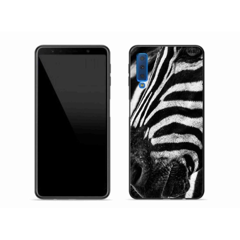 Gelový kryt mmCase na mobil Samsung Galaxy A7 (2018) - zebra