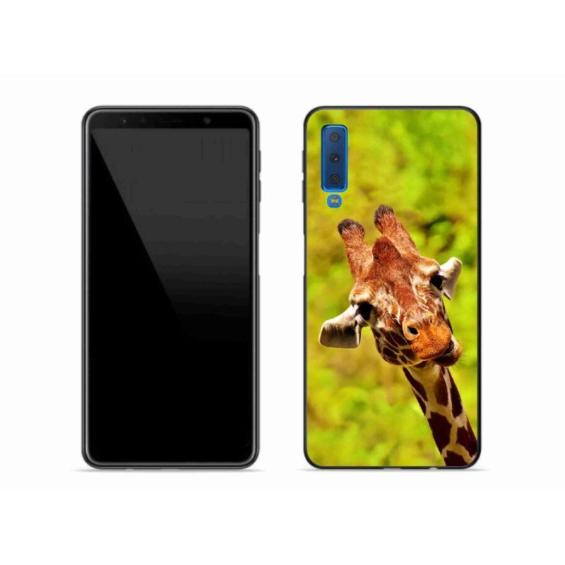 Gelový kryt mmCase na mobil Samsung Galaxy A7 (2018) - žirafa