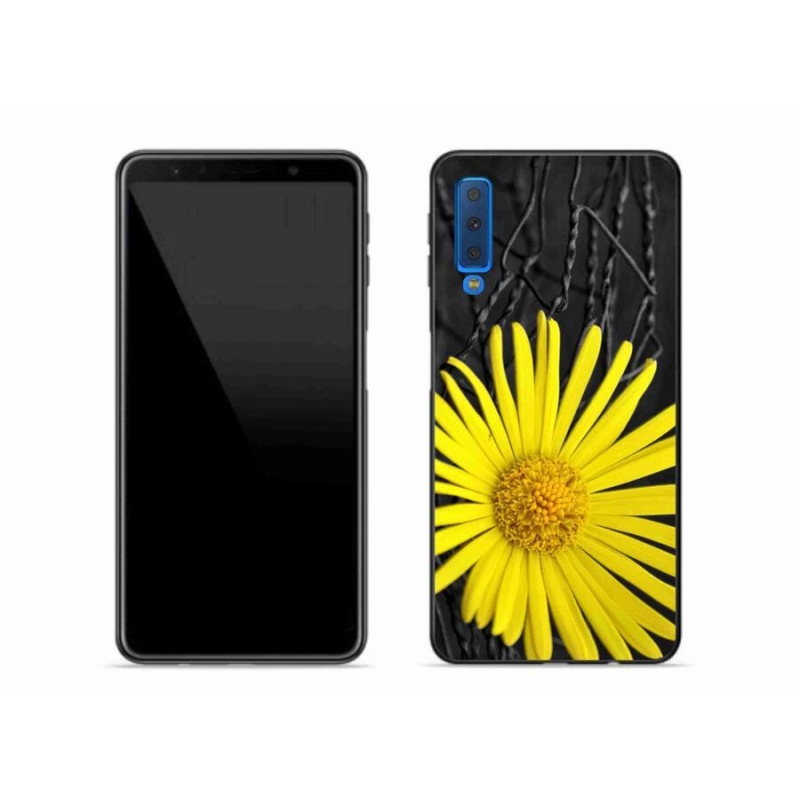 Gelový kryt mmCase na mobil Samsung Galaxy A7 (2018) - žlutá květina