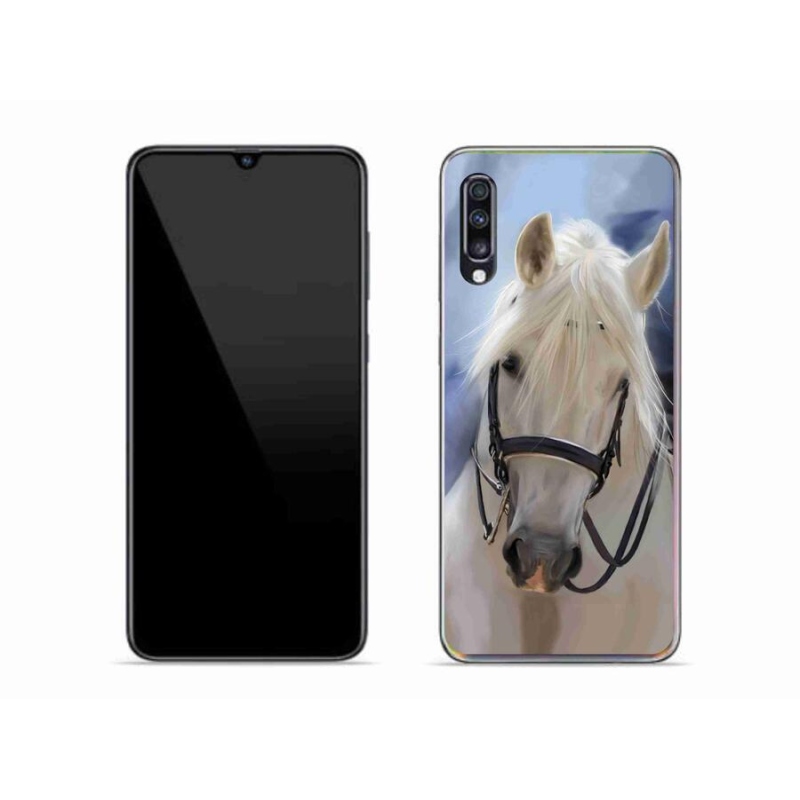 Gelový kryt mmCase na mobil Samsung Galaxy A70 - bílý kůň