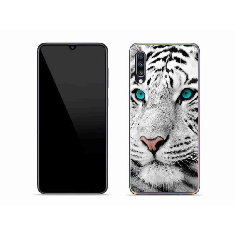 Gelový kryt mmCase na mobil Samsung Galaxy A70 - bílý tygr